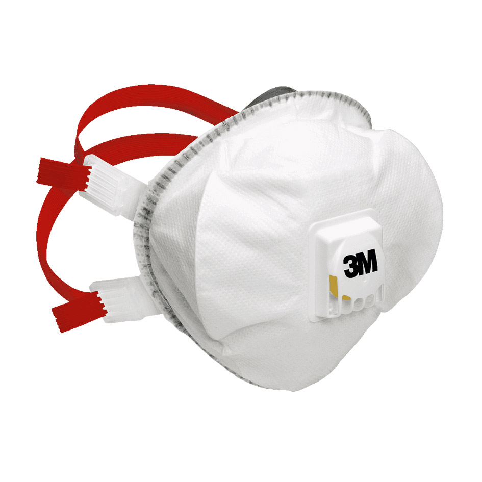 Toz/Buxar/Metal tüstüsünə qarşı klapanlı Respirator 3M 8835+ FFP3D, qutu