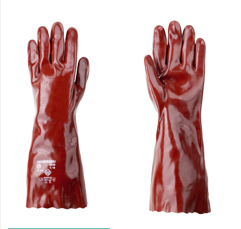 Kimyəvi maddələrə dayanıqlı əlcək COVERGUARD EUROCHEM 3640 (PVC,400 mm)
