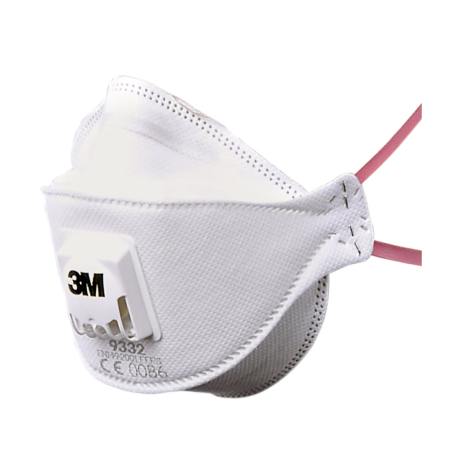 Toz/Buxar/Metal tüstüsünə qarşı klapanlı Respirator 3M 9332 FFP3, qutu