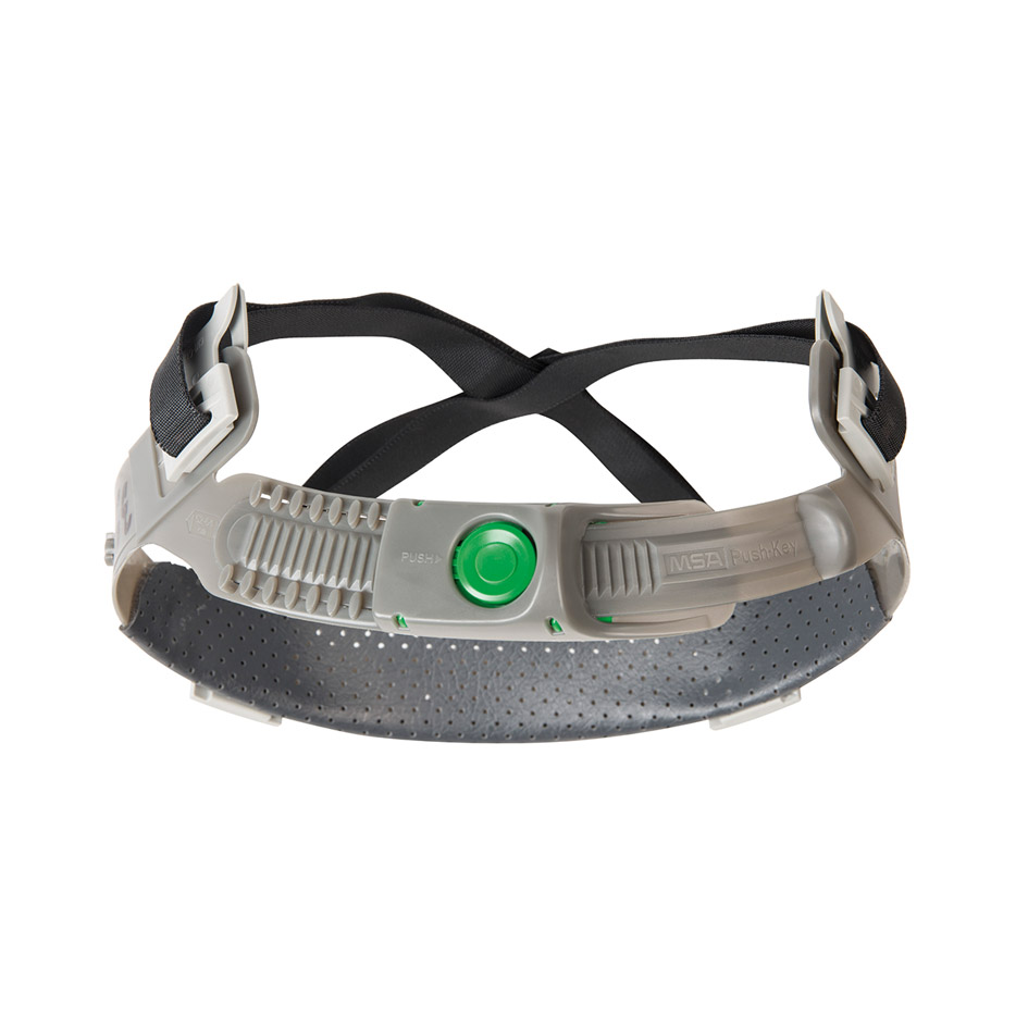 MSA V-Gard helmet Push Key® suspension with slide adjustment