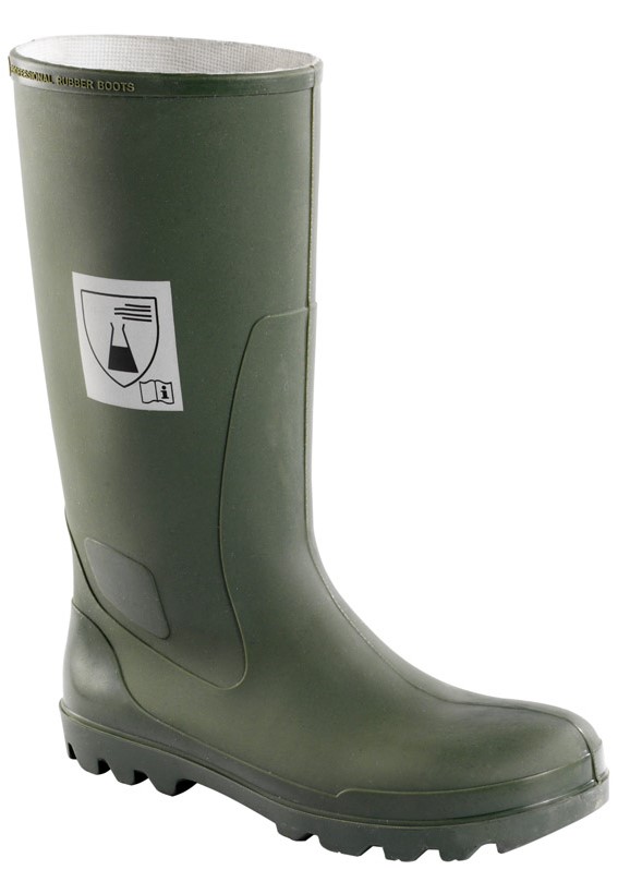 Chemical resistant safety wellington boots CHIMIE SA - S5, HRO, CR, AN, SRC, green